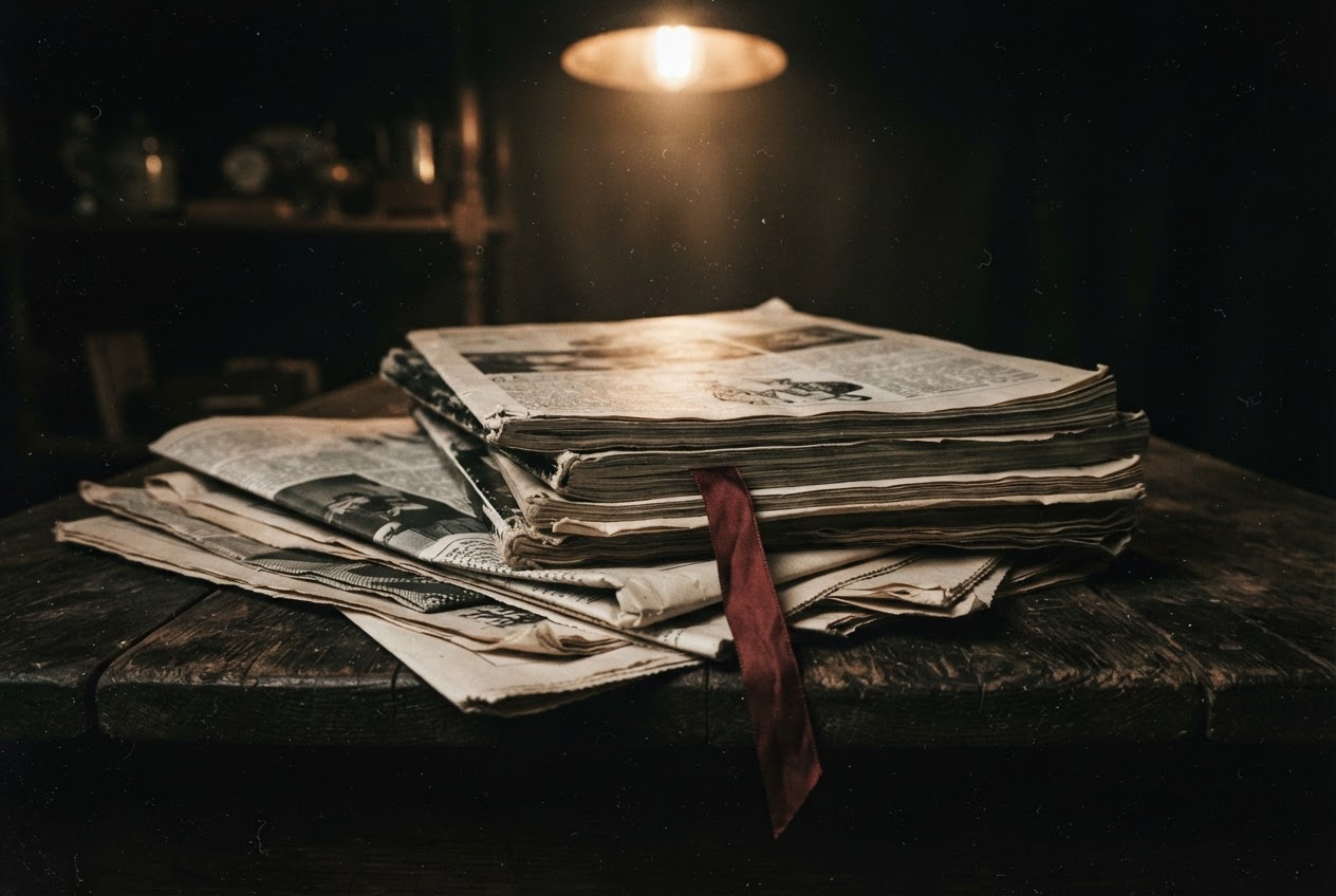 A stack of old magazines and newspapers